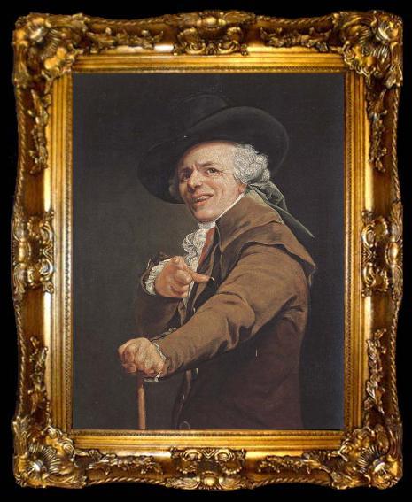 framed  Joseph Ducreux Self-Portrait as a Mocker, ta009-2